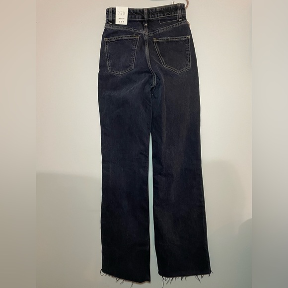 NWT Zara High Rise Full Length Jeans - Dark Wash - Picture 2 of 5